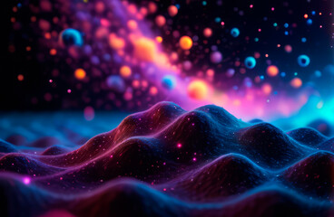 background, waves of dark matter in space in motion in zero gravity - obrazy, fototapety, plakaty
