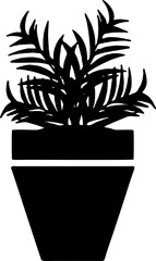 Flower Pot Black Vector silhouette