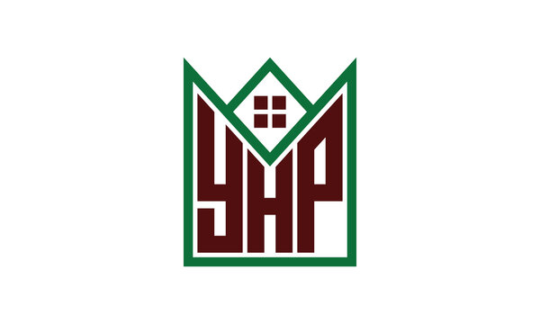 YHP initial letter real estate builders logo design vector. construction, housing, home marker, property, building, apartment, flat, compartment, business, corporate, house rent, rental, commercial