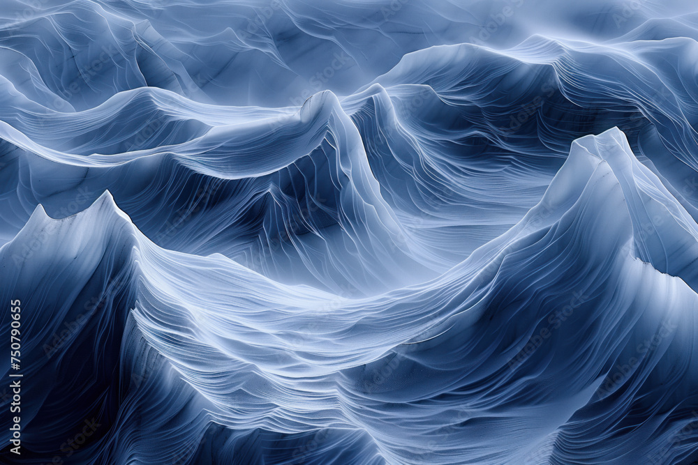 Aufkleber misty glacier. surreal landscape. background image. created with generative ai technology.