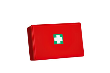 first aid kit box isolated on white background