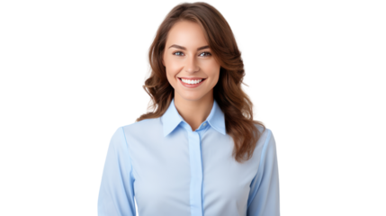 Happy young smiling confident professional ,business woman isolated on transparent and white background.PNG image.
