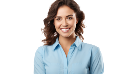 Happy young smiling confident professional ,business woman isolated on transparent and white background.PNG image.