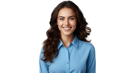 Happy young smiling confident professional ,business woman isolated on transparent and white background.PNG image.