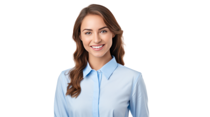 Happy young smiling confident professional ,business woman isolated on transparent and white background.PNG image.