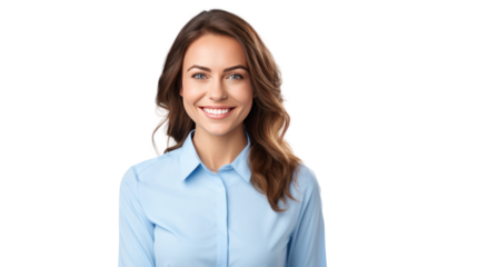 Happy young smiling confident professional ,business woman isolated on transparent and white background.PNG image.