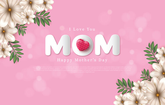 vector happy mother's day flower greeting design