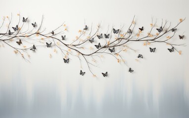 Branch With Butterflies Painting