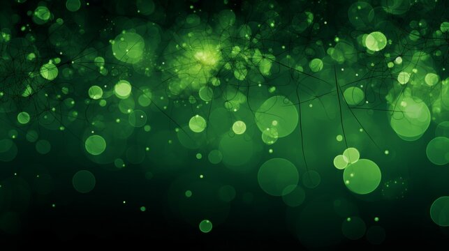 Green Background With Abundance of Small Bubbles
