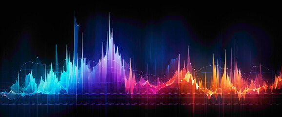 Vibrant stock market pulse graph showcasing the lively fluctuations in financial markets, akin to a pulsating rhythm. - obrazy, fototapety, plakaty