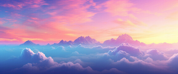 Obraz premium Vibrant sunrise gradient spreading across the sky, infusing graphic designs with radiant colors and creative inspiration.