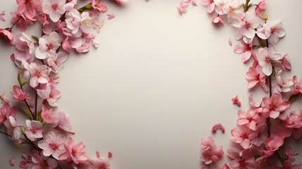 Fototapeta na wymiar Pink Flowers Arranged in Circle