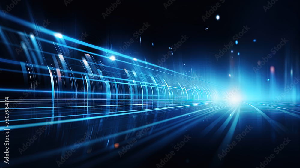 Poster vibrant abstract background with glowing neon lines and futuristic design.