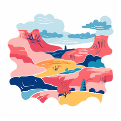 t-shirt print white abstract mountain сreated with Generative Ai