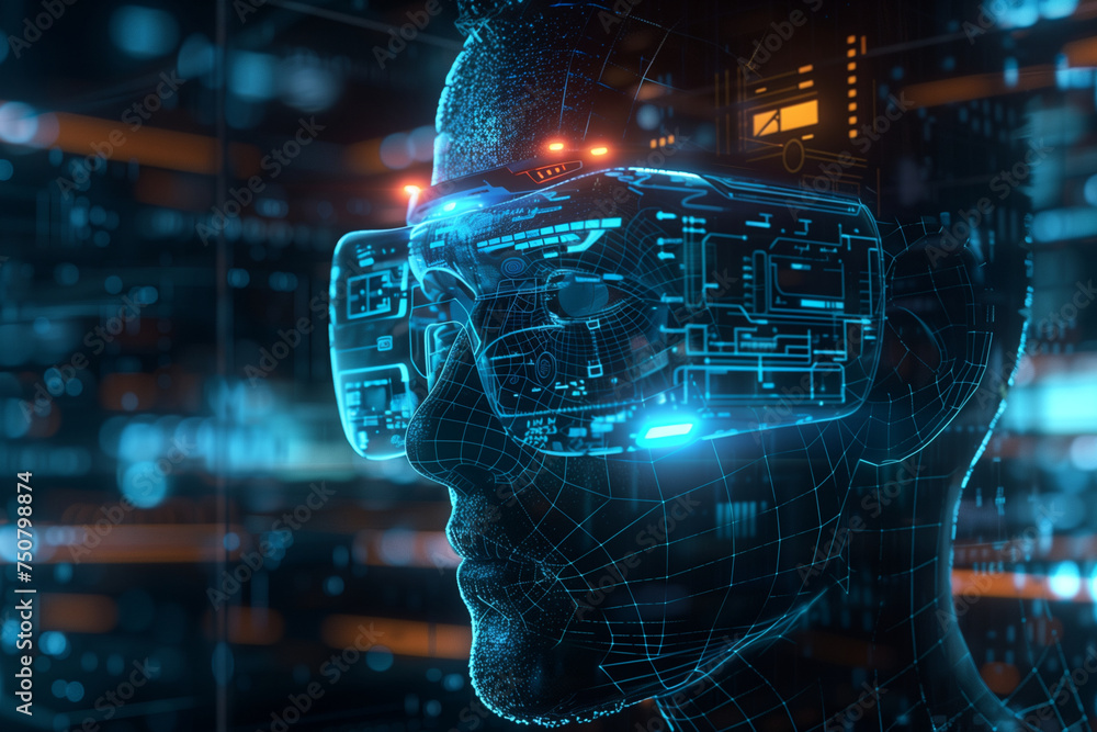 Poster face is displayed on a computer screen with a blue background. the face is surrounded by a lot of li