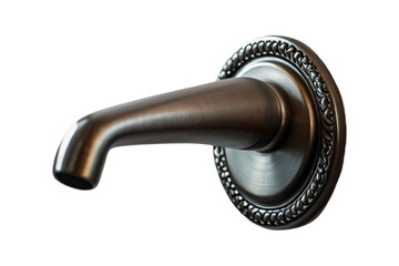 Door handle of bronze on a white background side view