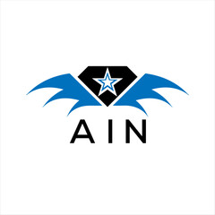 AIN letter logo. technology icon blue image on white background. AIN Monogram logo design for entrepreneur and business. AIN best icon.	
