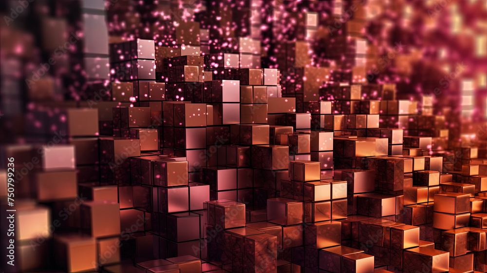 Aufkleber Abstract background with structure of cubes. Colorful cubes texture for technology backdrop.