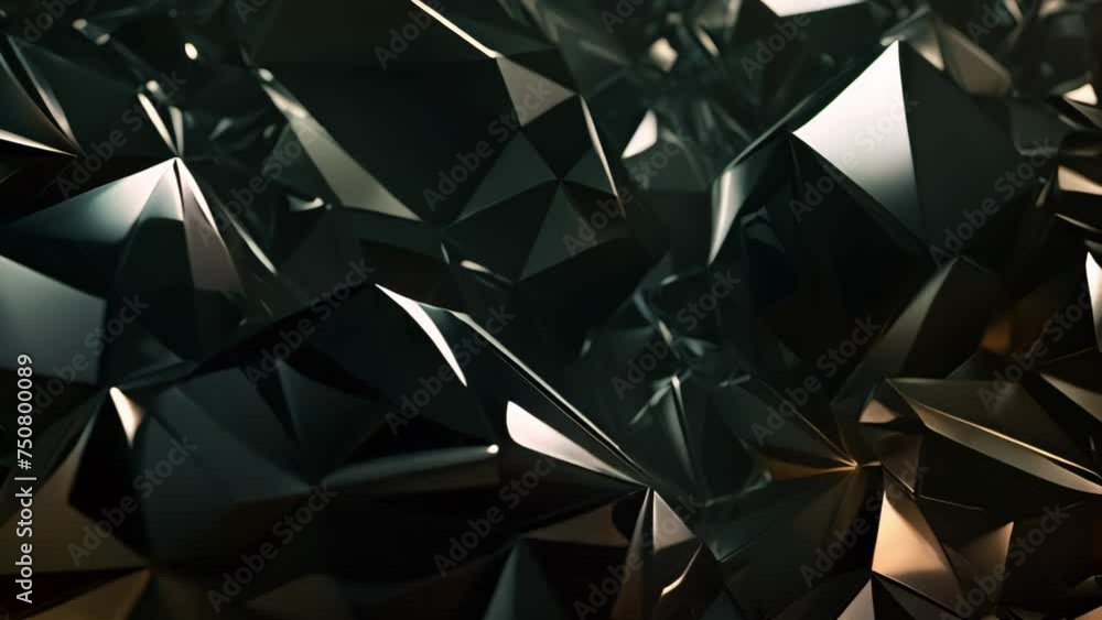 Poster abstract 3d rendering of chaotic low poly shape. futuristic background design. abstract black crysta