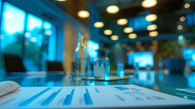 A high-stakes investor meeting, with entrepreneurs pitching their ideas using compelling visual aids and narratives, Leadership, Conference Event, blurred background, with copy spa