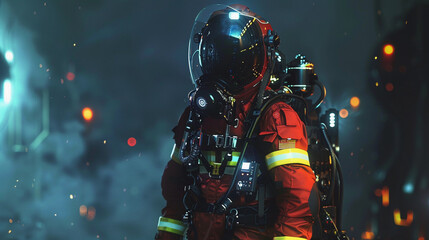 Futuristic Firefighters - obrazy, fototapety, plakaty