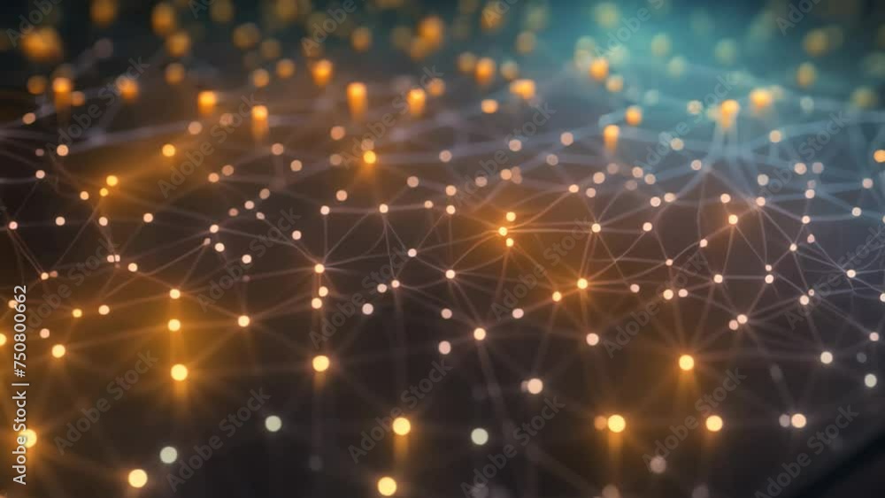 Poster 3d rendering of abstract technology background with connecting dots and lines. network concept, abst
