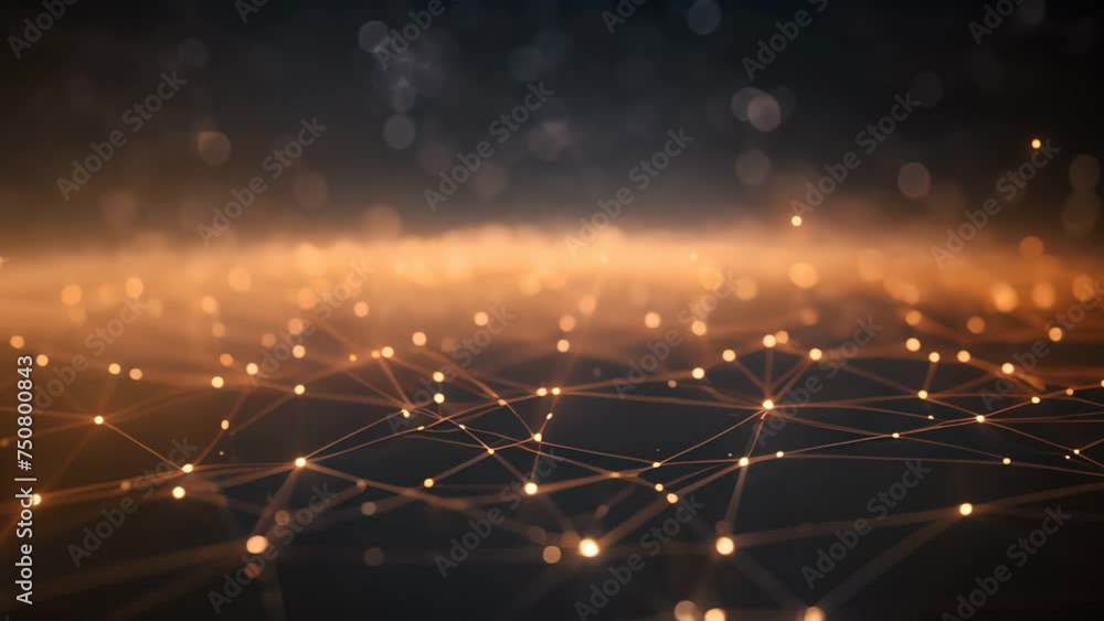 Poster abstract technology background with connecting dots and lines. network concept. 3d rendering, abstra
