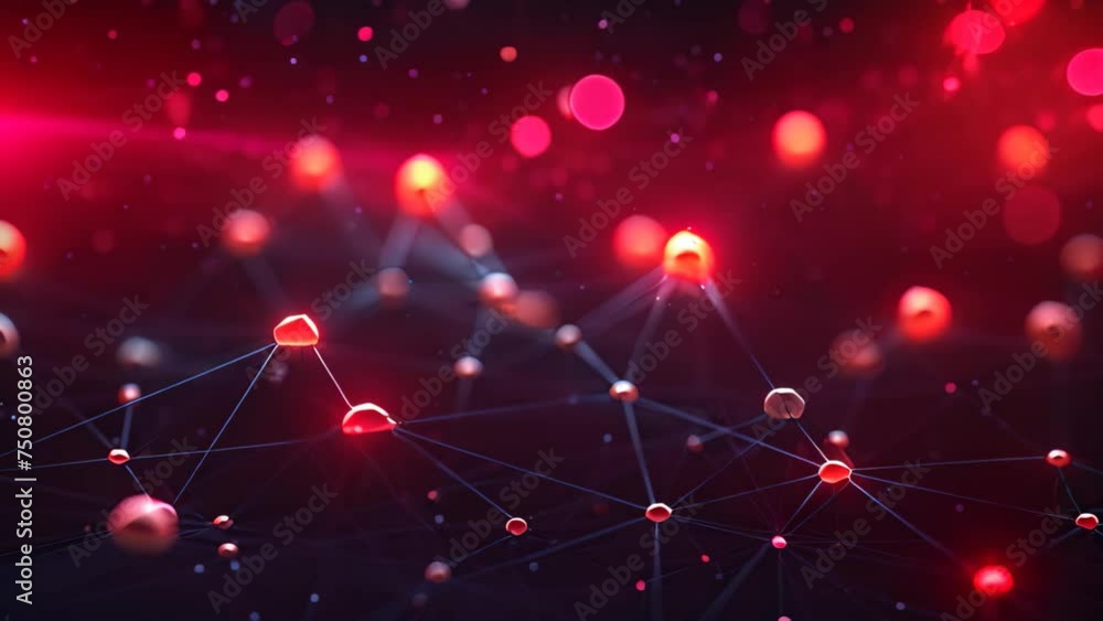Poster 3d rendering of abstract connection structure on dark background. network concept, abstract futurist