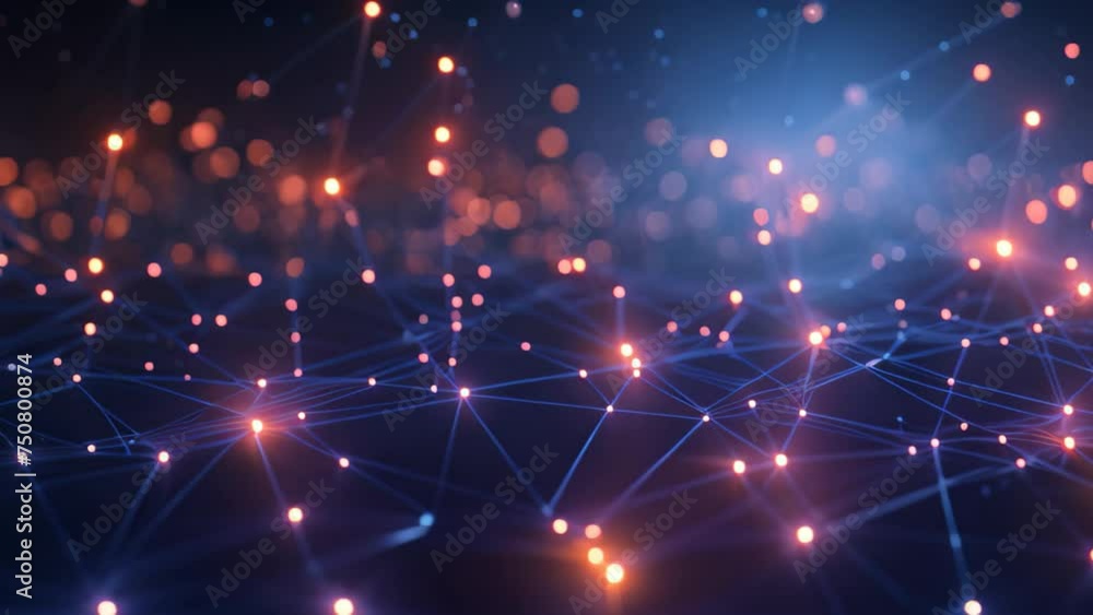 Poster abstract technology background with connection lines and dots. 3d rendering, abstract futuristic dig