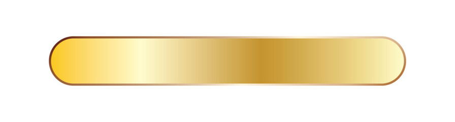 long gold ribbon banner with gold frame on white background