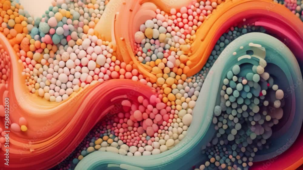 Poster abstract colorful background. 3d rendering, 3d illustration. an abstract form captured in a pointill