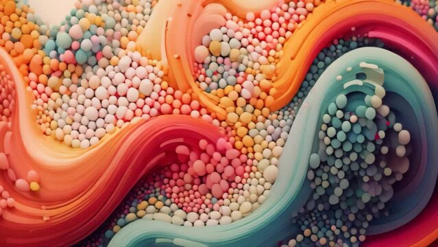 abstract colorful background. 3d rendering, 3d illustration. An abstract form captured in a pointillism style, AI Generated