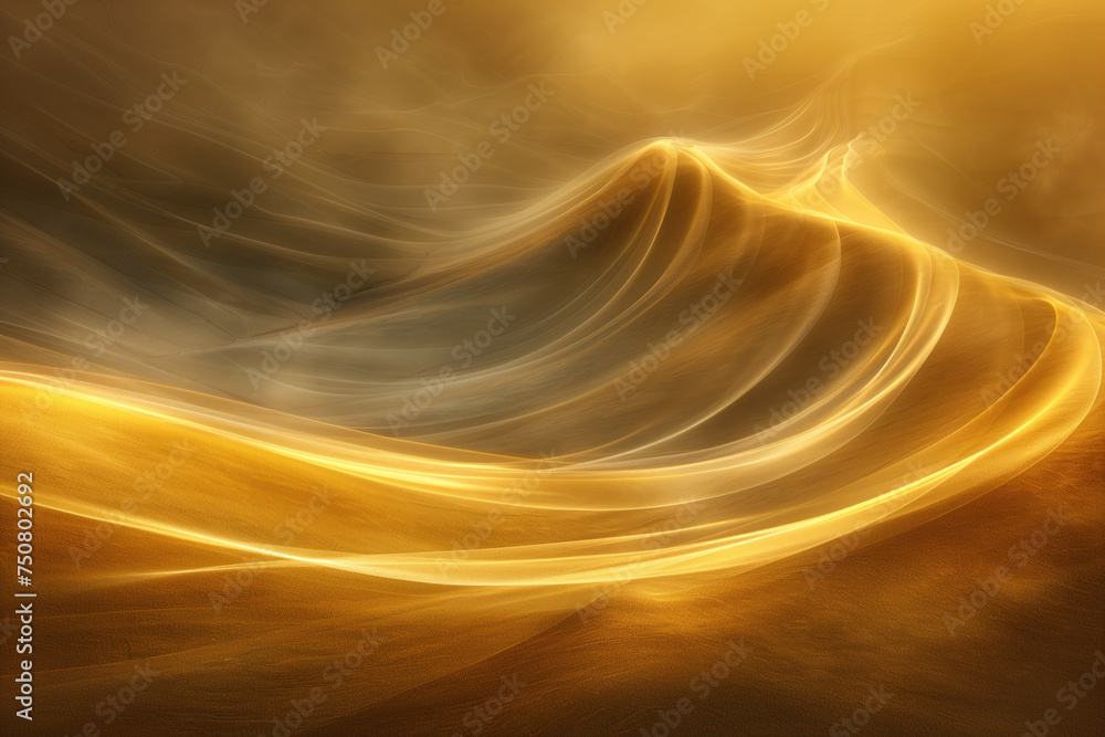 Poster misty sand dunes in a desert. surreal landscape. background image. created with generative ai techno