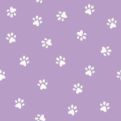 Cat little paws seamless pattern