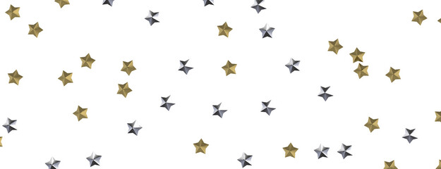 Obraz premium Stars - Holiday golden decoration, glitter frame isolated -