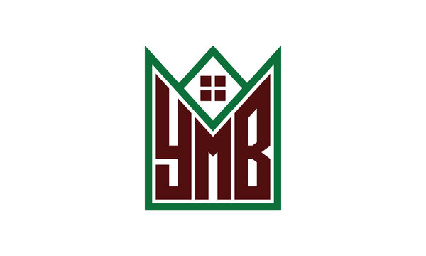 YMB initial letter real estate builders logo design vector. construction, housing, home marker, property, building, apartment, flat, compartment, business, corporate, house rent, rental, commercial