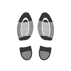 Shoe Pair Footprint Vector Black Silhouette, Isolated Human Foot Imprints Design Elements, People Walking Steps or Boots