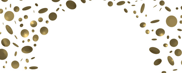 Sprinkle of Success: Spectacular 3D Illustration Showcasing Cascading Gold Confetti