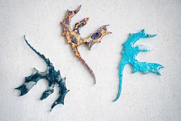 Intricate Epoxy Resin Cutouts with Detailed Textures