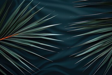 Elegant palm leaves on a dark background: nature's tranquility and organic beauty