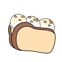 Ice cream with bread
