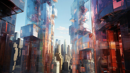 The Futuristic Cityscape - obrazy, fototapety, plakaty