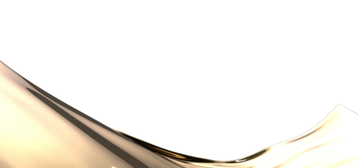 Flying gold cloth isolated on white background 3D render