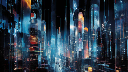The Futuristic Cityscape - obrazy, fototapety, plakaty