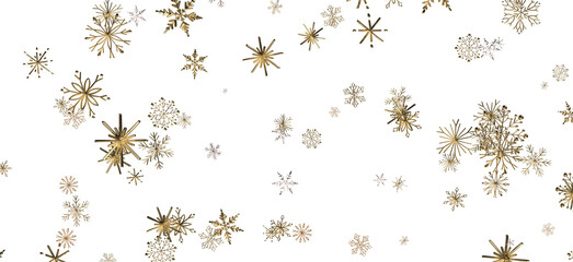 Sparkling Snowfall: Dynamic 3D Illustration of Falling Christmas Snowflakes