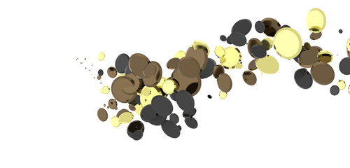 Celestial Celebration: Radiant 3D Illustration of Celestial gold Confetti