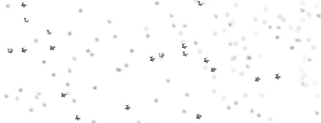 Banner with golden decoration. Festive border with falling glitter dust and stars.