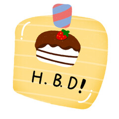 cake with cherry post it