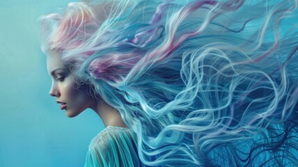 Fototapeta premium headband adorned with shimmering jellyfish tendrils, moving fluidly with every step