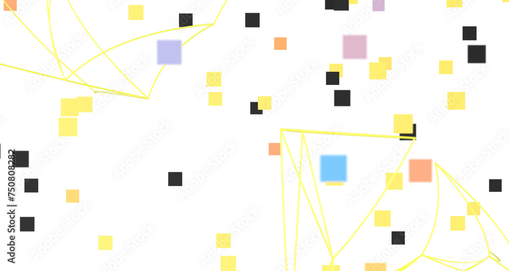 Aufkleber futuristic geometric double data flow background with connecting dots and lines. abstract digital